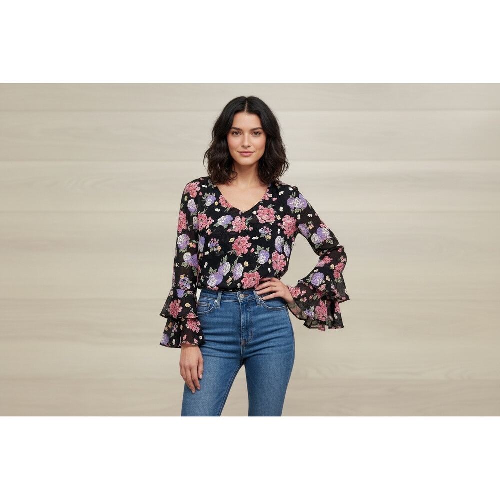 Angie Y2K Top Womens Small Floral Boho Fairy Cottage Romantic Festival Vintage